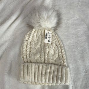 Aeropostale White Beanie with Pom